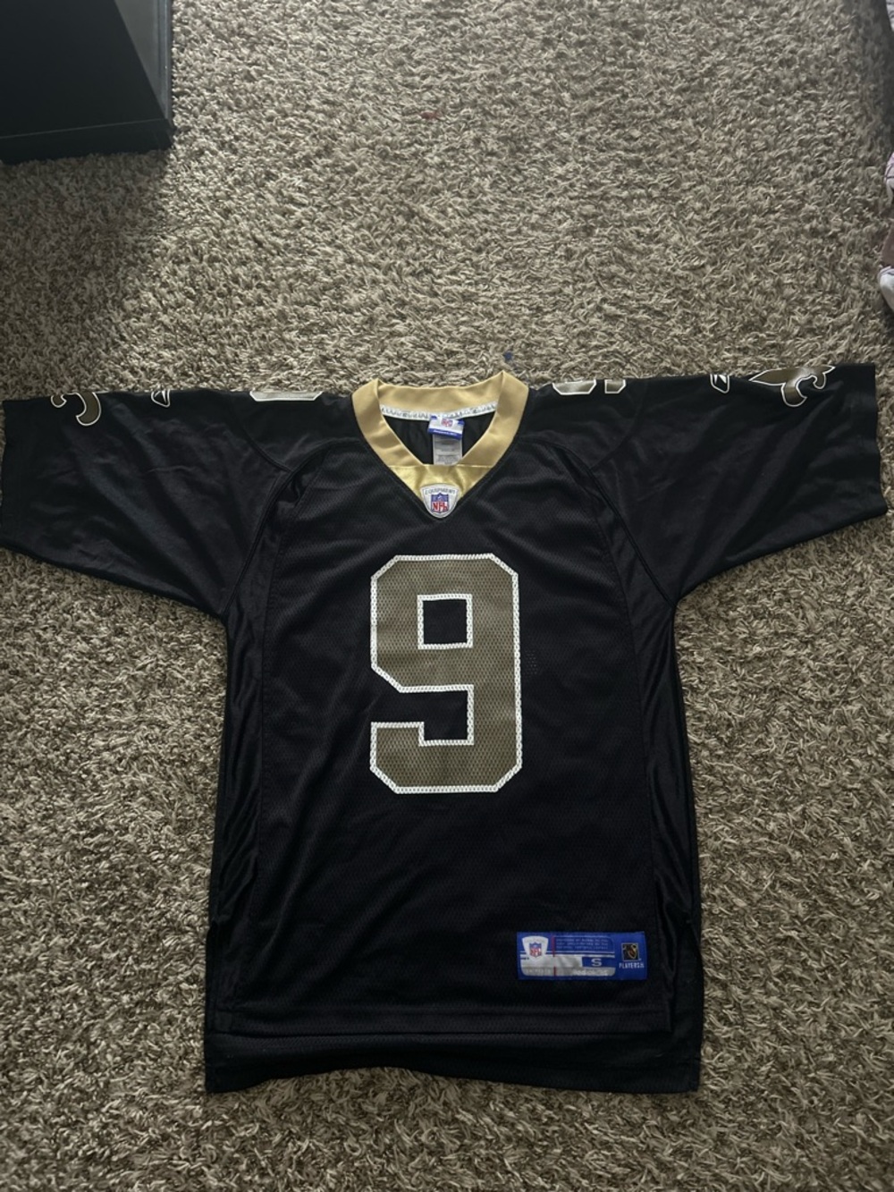 NFL Black and Gold #9 Short Sleeve Jersey